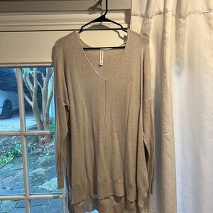 Light Gray V-Neck Sweater